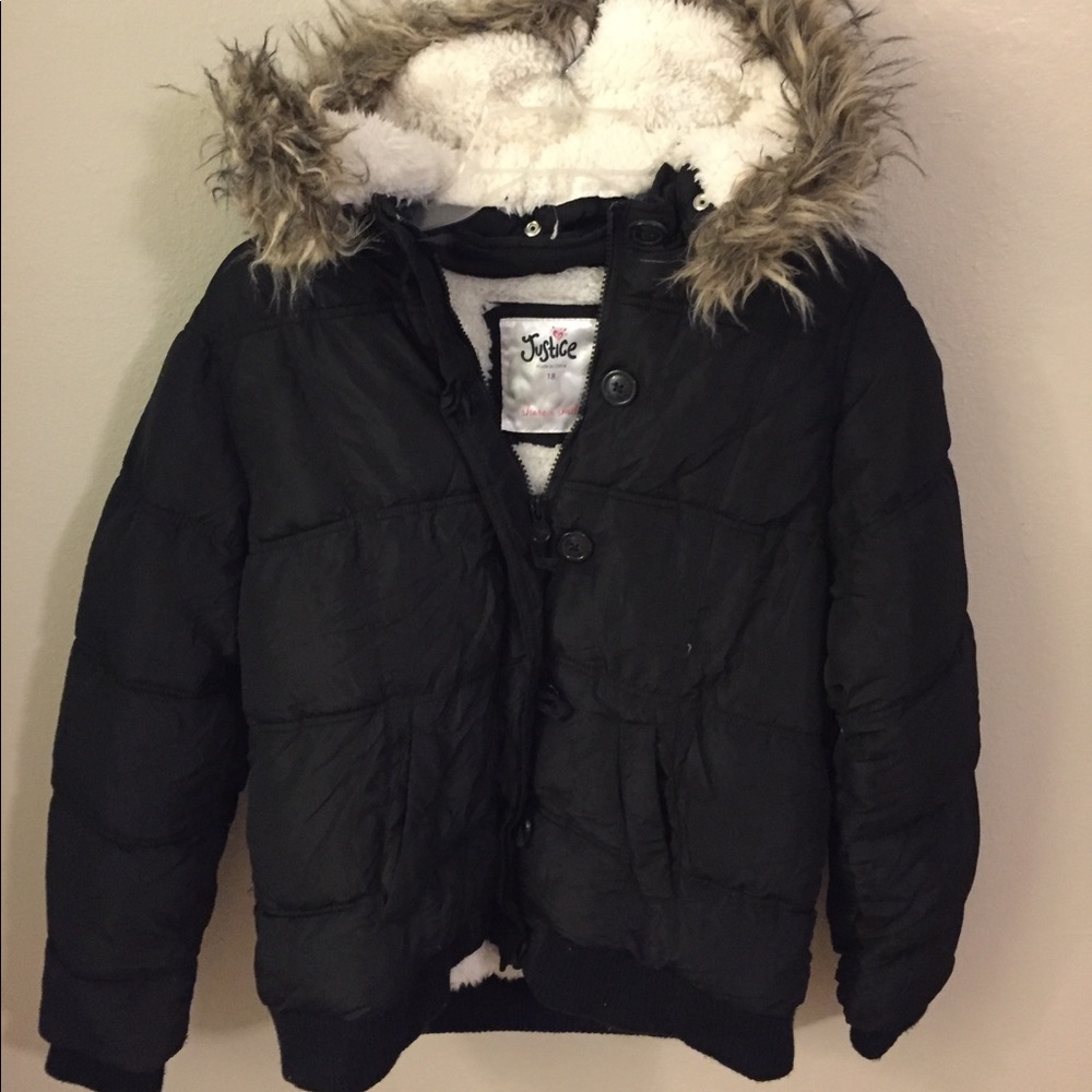 Justice Black winter jacket